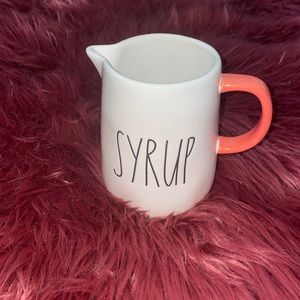 NWT! Rae Dunn Syrup Pitcher w/Coral Handle